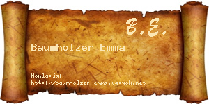 Baumholzer Emma névjegykártya